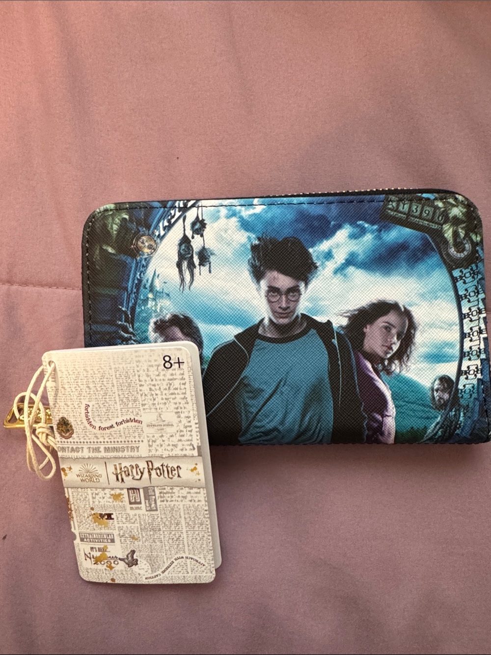Loungefly Black and Gold Harry Potter Crest Zip Wallet